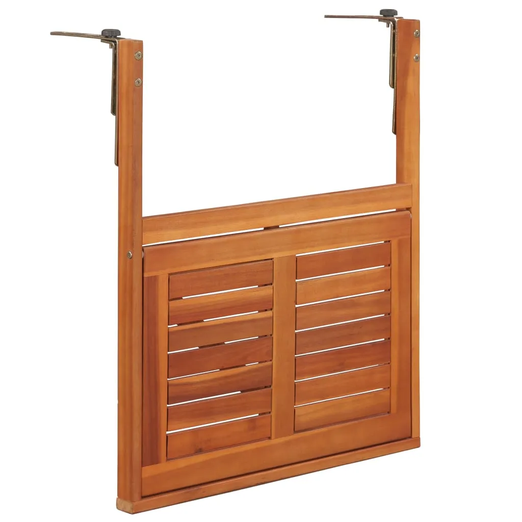 Hanging Balcony Table 51.1"x35.4"x28.3" Solid Acacia Wood