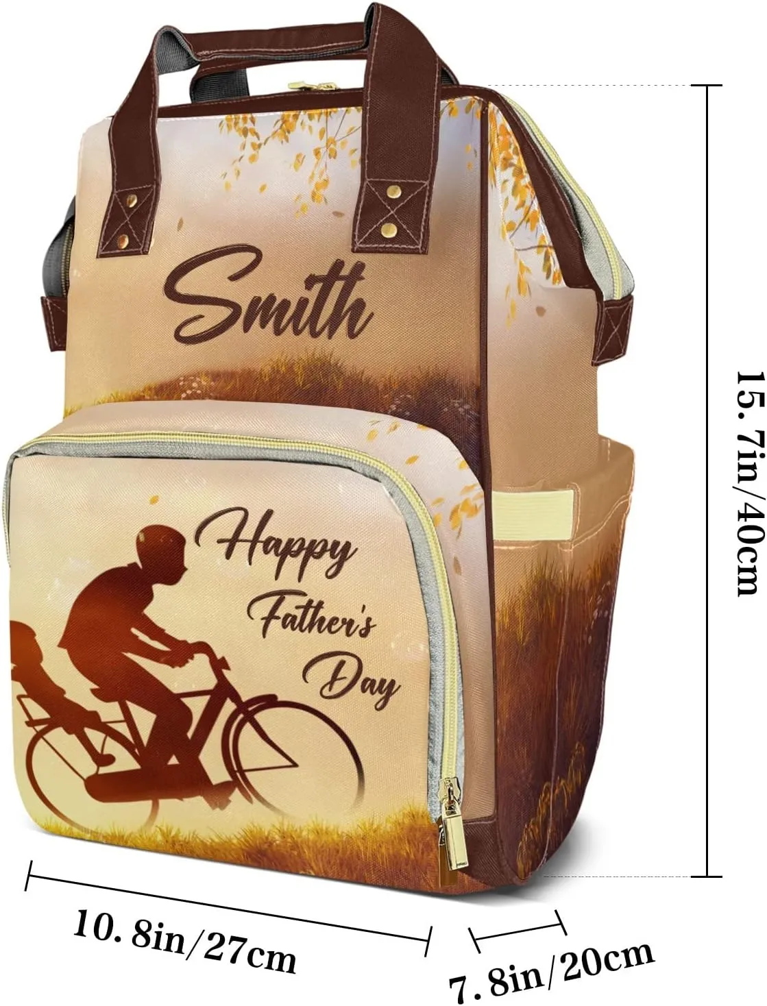 Happy Father's Day Mummy Bag Custom Personalized with Name Diaper Bag Backpacks Best Present