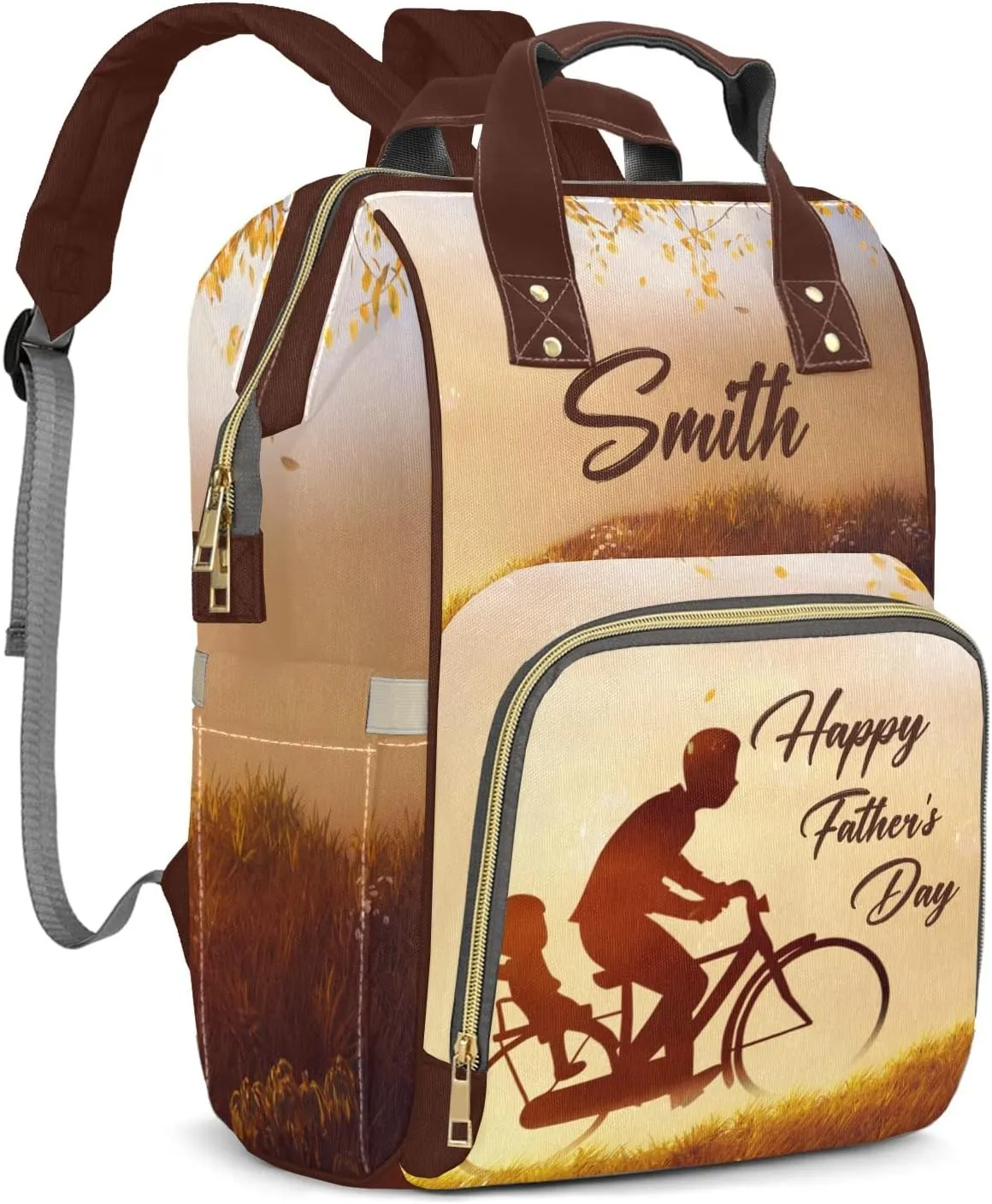 Happy Father's Day Mummy Bag Custom Personalized with Name Diaper Bag Backpacks Best Present