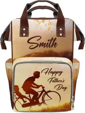 Happy Father's Day Mummy Bag Custom Personalized with Name Diaper Bag Backpacks Best Present
