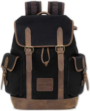 Harley-Davidson Heritage Bar & Shield Logo Canvas Freestyle Backpack - Black