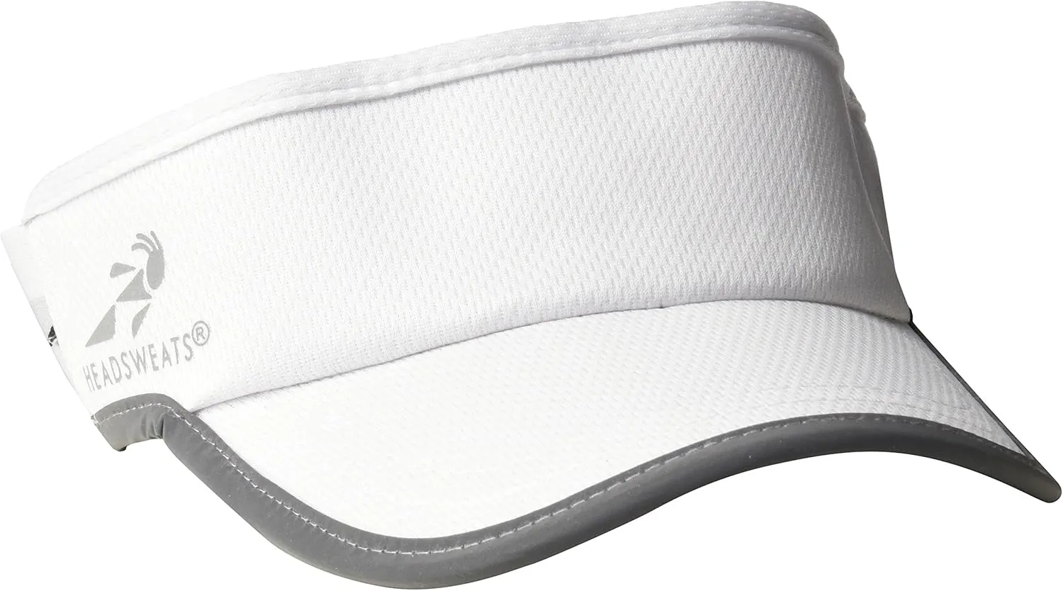 Headsweats Lightweight Performance Running Reflective Visor, White, One Size