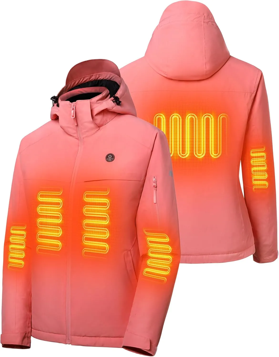 Heated Jacket, Ski Jacket Coat, With 12V/16000mAh Battery Pack, 5 Areas Heating Thicken Women Winter Coat