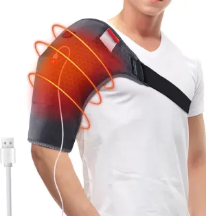 Heated Shoulder Wrap USB Shoulder Heating Pads for Shoulder Pain Upper Arm Muscle Relief, FSA HSA Eligible, 3 Heating Settings Portable Shoulder Heat Pad