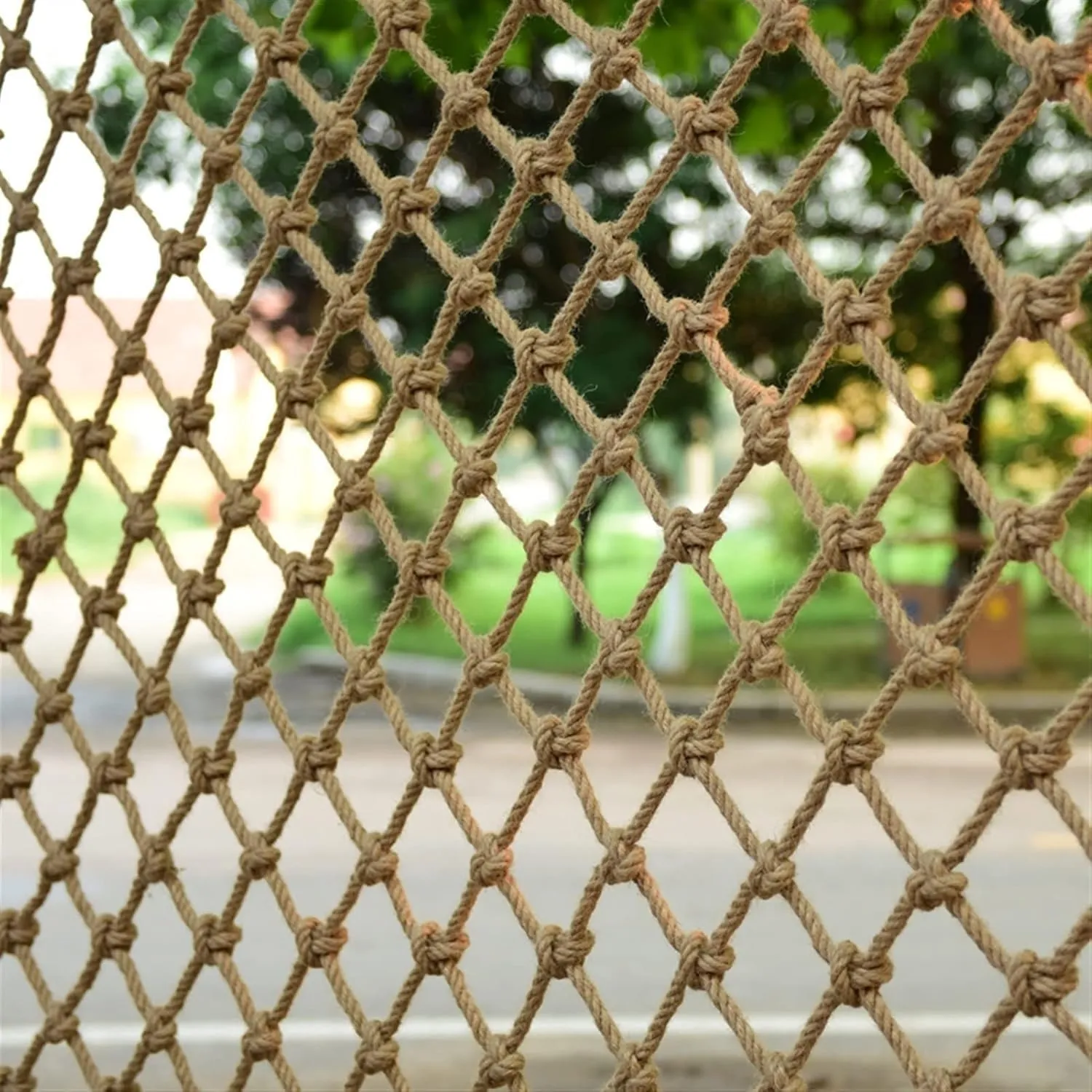 Heavy Duty Climbing Frame Net, 10mm Hemp Rope Cargo Net for Playground Safety, 200x300cm Outdoor Rope Ladder Protective Netting