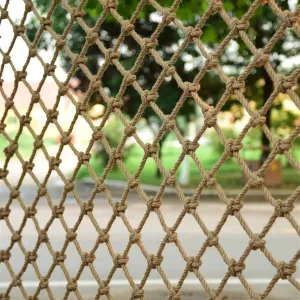 Heavy Duty Climbing Frame Net, 10mm Hemp Rope Cargo Net for Playground Safety, 200x300cm Outdoor Rope Ladder Protective Netting