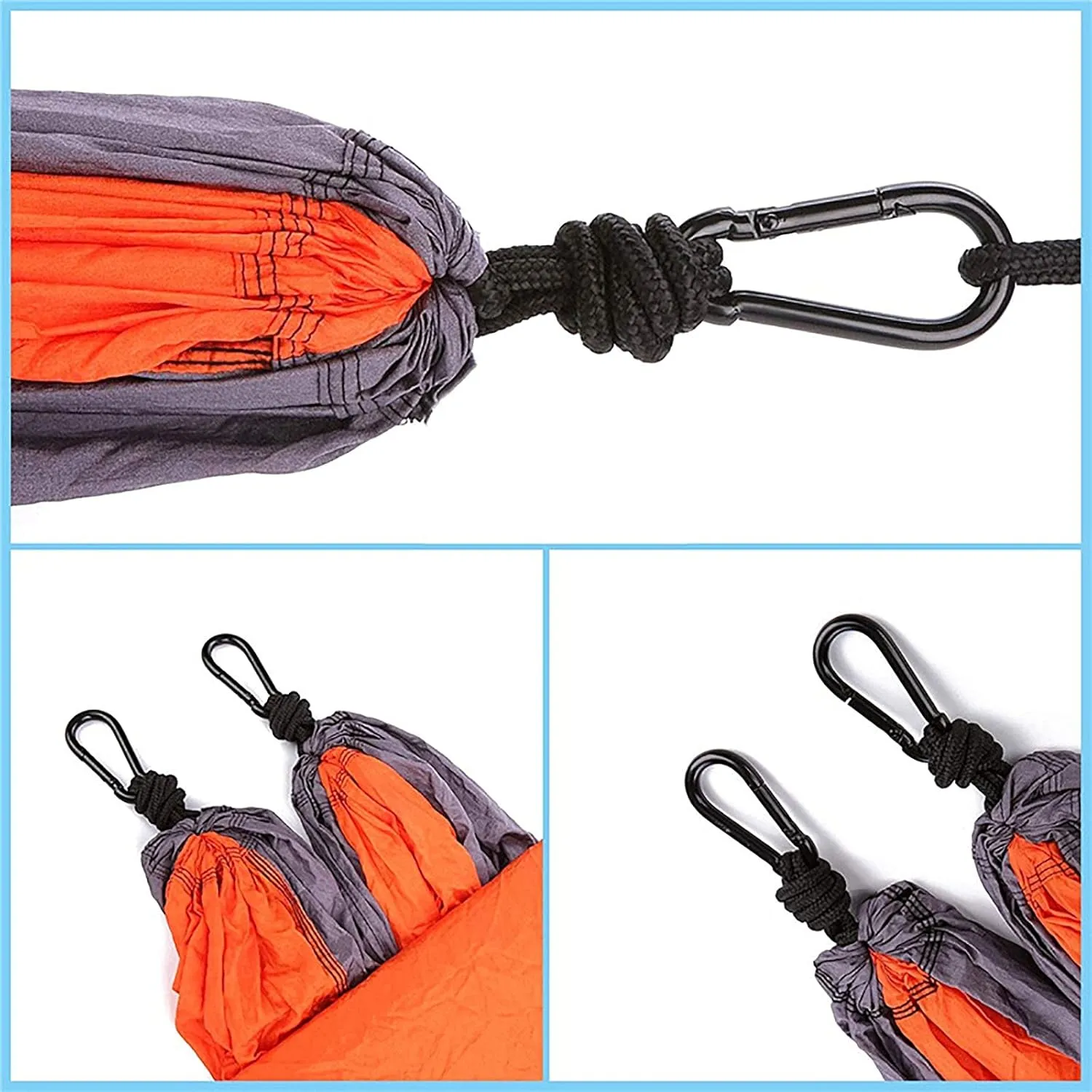 Heavy Duty Double Camping Hammock - 210T Parachute Nylon Material, Holding Up to 660lb, Ideal for Travel, Outdoor, Indoor, Beach, Hiking, Backyard, Yard, Patio ( Color : Blue )