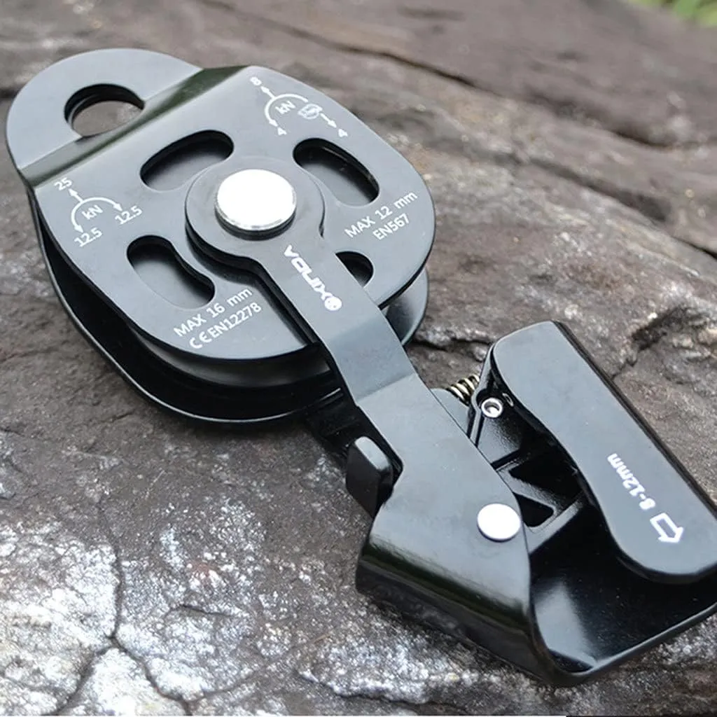 Heavy Items Lifter Items Lifting Tool Aluminum Alloy Pulley Ascenders Heavy Objects Lifting Tool Ascenders, Black