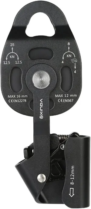 Heavy Items Lifter Items Lifting Tool Aluminum Alloy Pulley Ascenders Heavy Objects Lifting Tool Ascenders, Black