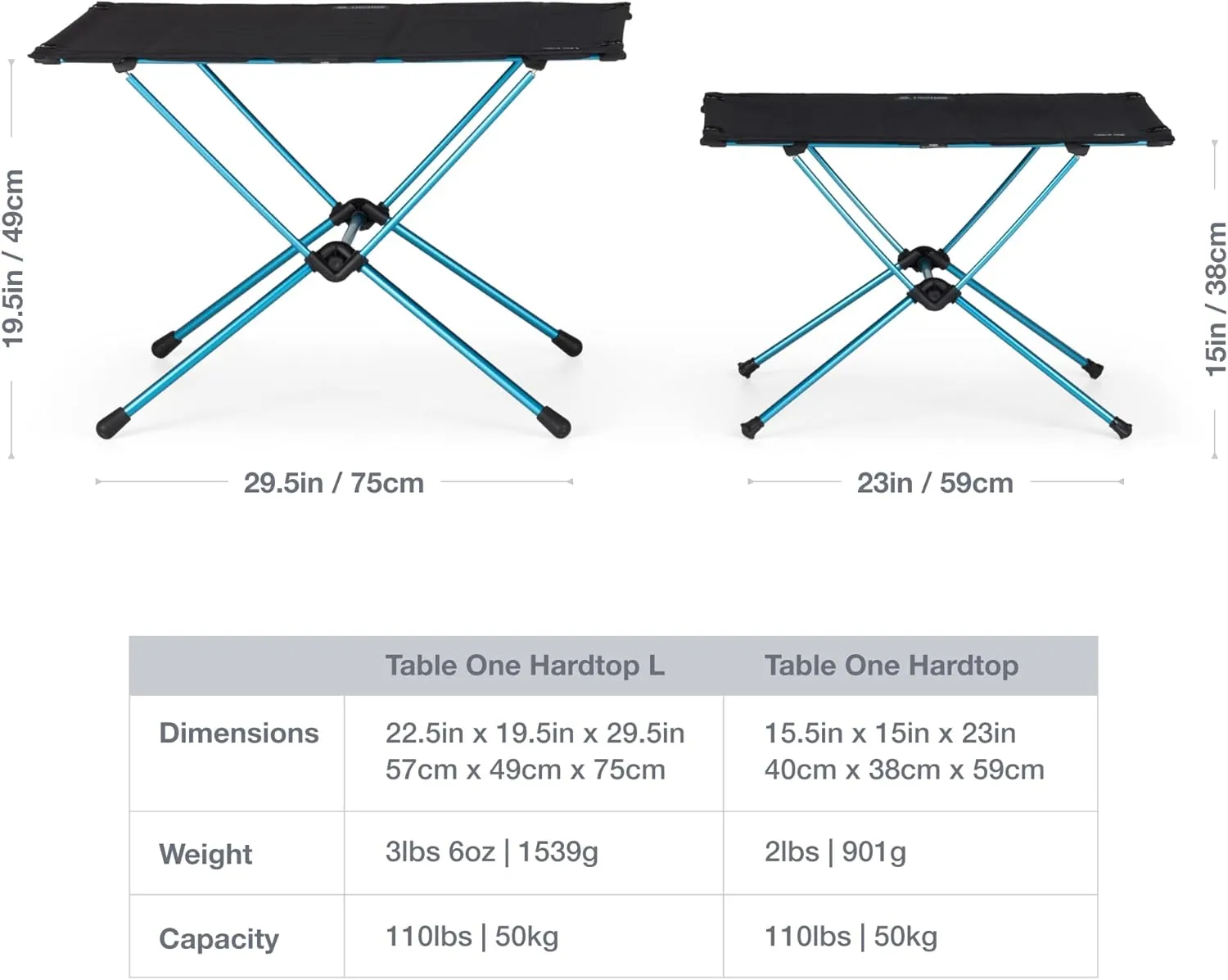 Helinox Table One Hard Top Lightweight, Collapsible, Portable, Outdoor Camping Table, Regular - 23 x 15 Inches, Coyote Tan