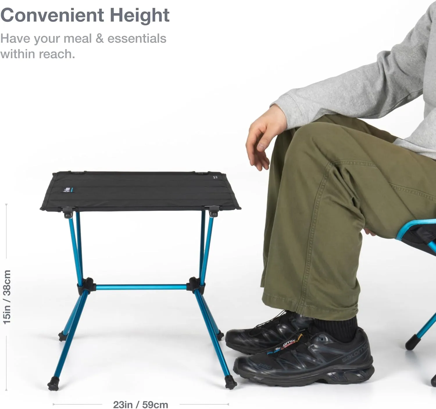 Helinox Table One Hard Top Lightweight, Collapsible, Portable, Outdoor Camping Table, Regular - 23 x 15 Inches, Coyote Tan