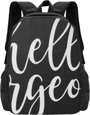 Hello Gorgeous White Script Lightweight Packable Backpack Travel Casual Large Capacity Daypack Foldable Backpack For Men Women