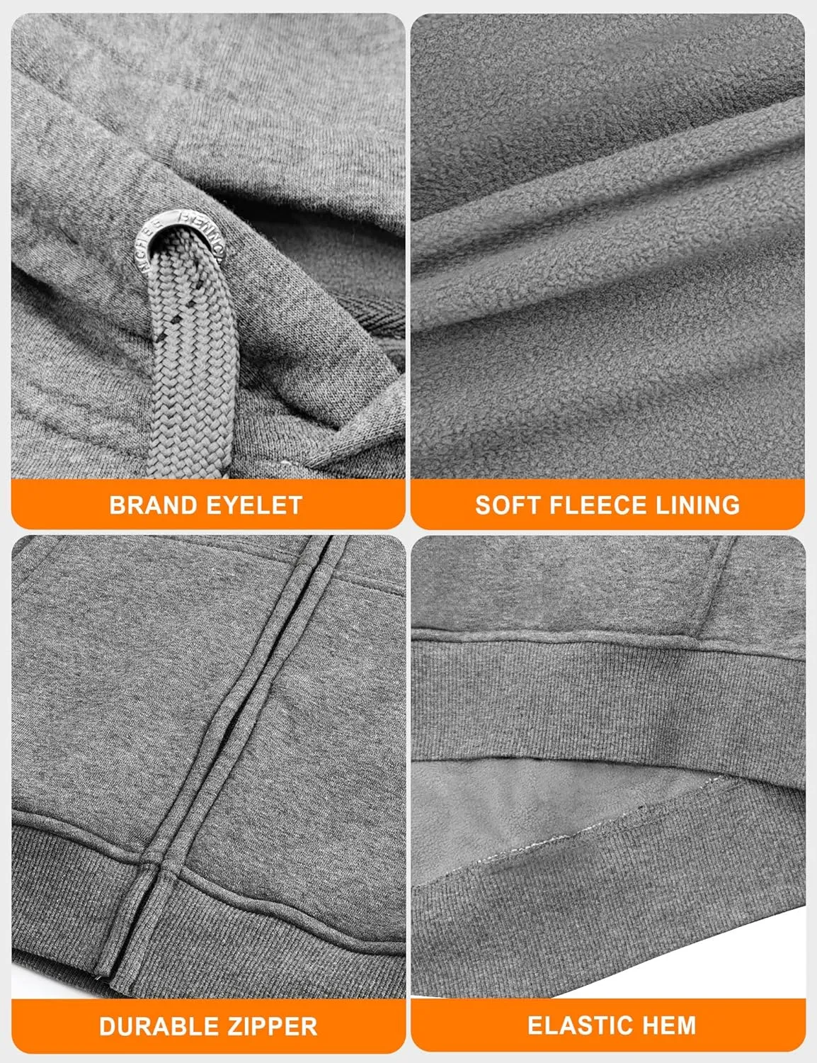 HENNCHEE Heated Hoodies for Men Women with Battery Pack, Zip Up Hooded Sweatshirt, Heating Jacket Unisex Hunting Fishing