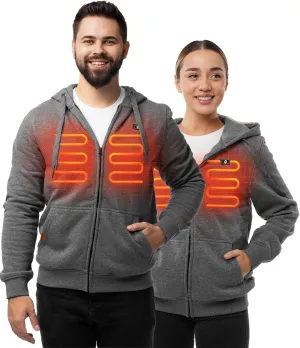 HENNCHEE Heated Hoodies for Men Women with Battery Pack, Zip Up Hooded Sweatshirt, Heating Jacket Unisex Hunting Fishing