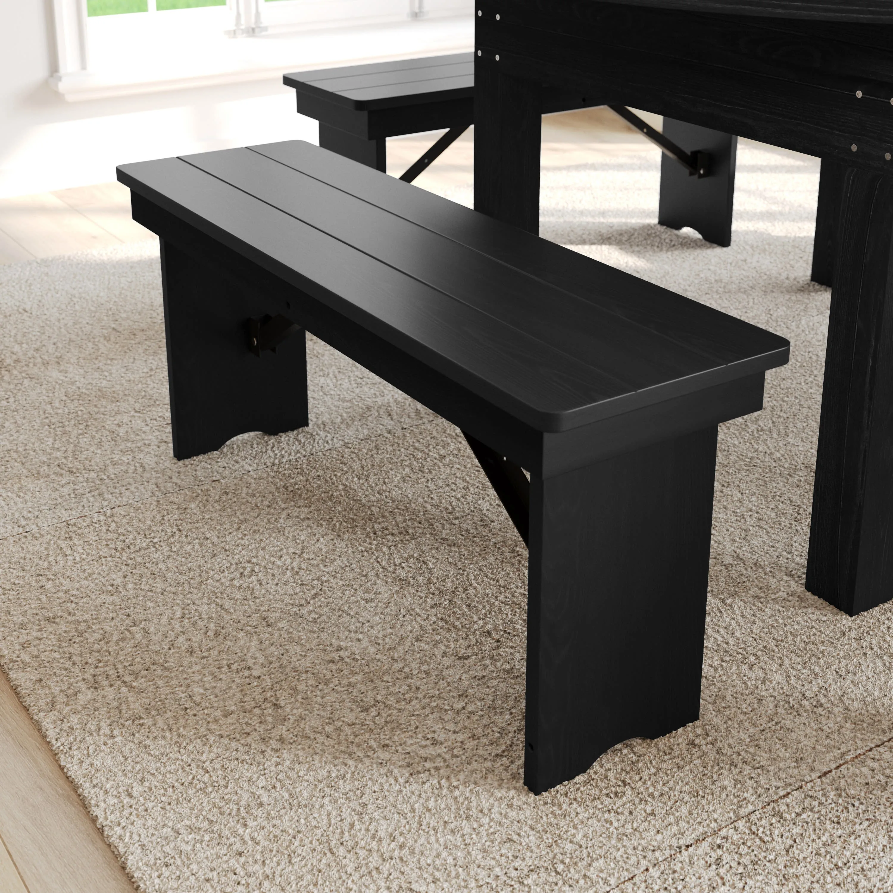 HERCULES Series 40" x 12" Solid Pine Folding Farm Bench