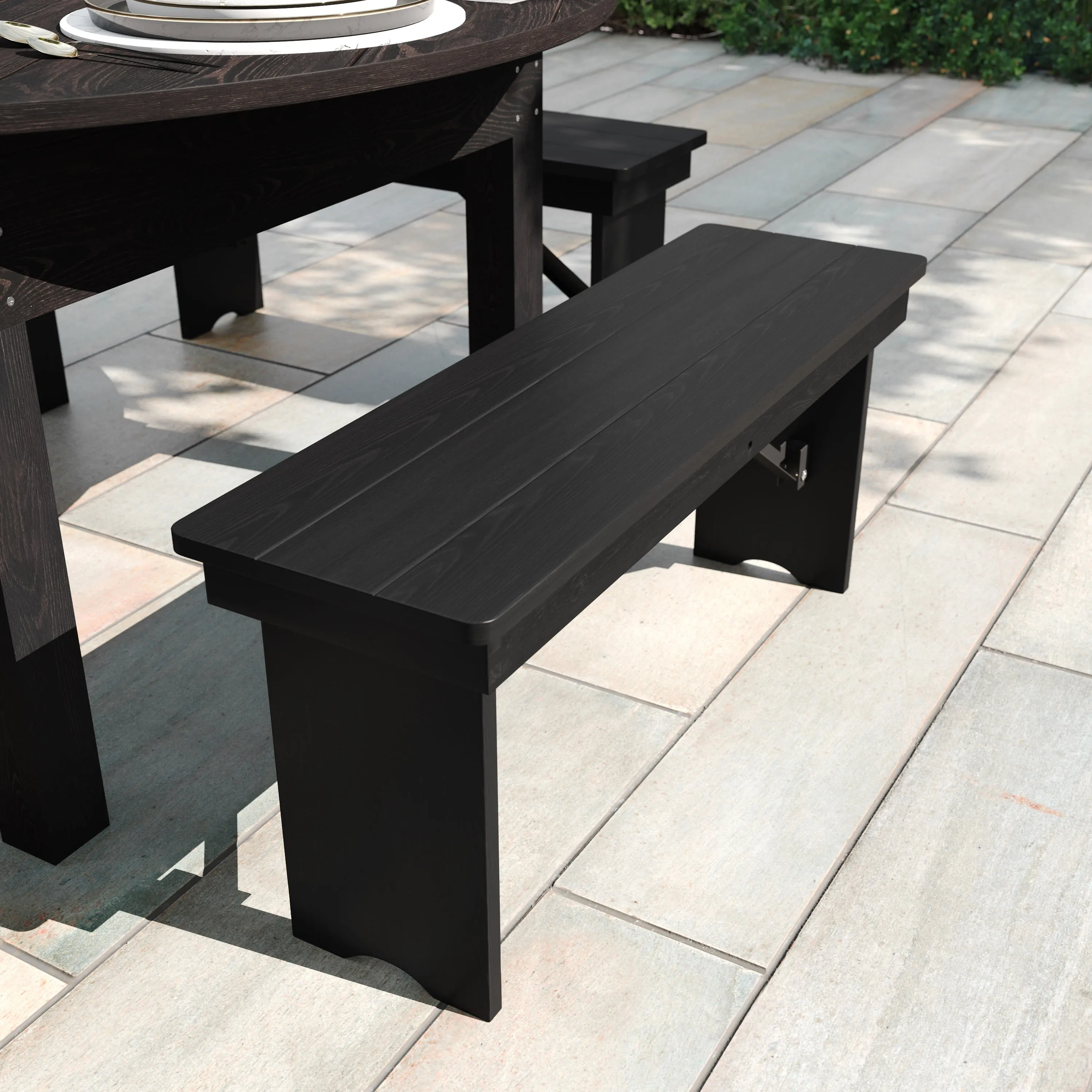 HERCULES Series 40" x 12" Solid Pine Folding Farm Bench