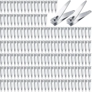 Hestya 450 Pcs Nail Clippers Bulk Stainless Steel Clippers Bulk Portable Toenail Clipper Sturdy Nail Cutter Manicure Trimmer Curved for Men Women Toe Travel Pedicure Clip