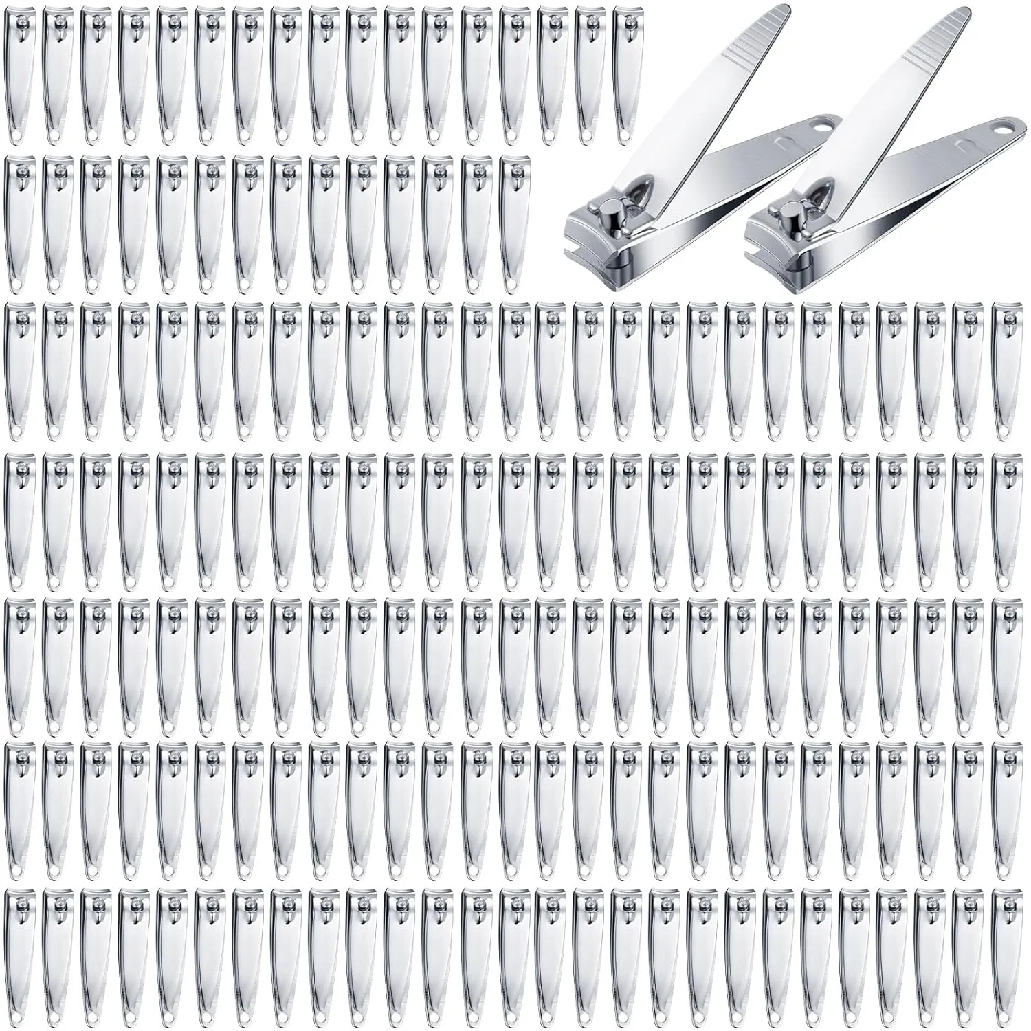 Hestya 450 Pcs Nail Clippers Bulk Stainless Steel Clippers Bulk Portable Toenail Clipper Sturdy Nail Cutter Manicure Trimmer Curved for Men Women Toe Travel Pedicure Clip