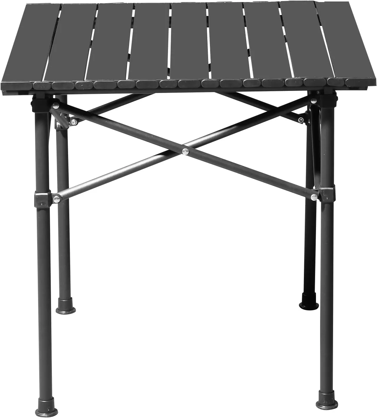 HHYY Portable Folding Camping Table for 2-4 Persons, Ultralight Collapsible Table Outdoor Camp Table for Travel Hiking Backyard BBQ Party, 20x20 inch, Black