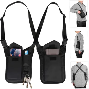 Hidden Underarm Strap Wallet Phone|Shoulder Bag, Anti-Theft Hidden Hidden Pocket, Safety Underarm Bag Polyester Double Shoulder Armpit Tactical Bag for Travel Outdoor