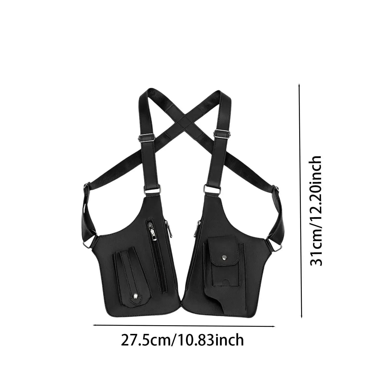 Hide Underarm Shoulder Bag Underarm Strap Wallet Outdoor Phone Bag Double Shoulder Pouch PU Leather for Fishing Men and Women