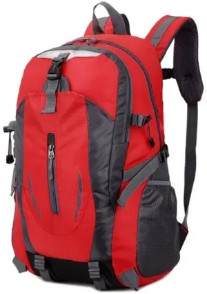 High capacity 40 Litre Mountaineering Bag Outdoor Survival Waterproof Large Capacity Travel Double Shoulder Travel Cycling (Red)