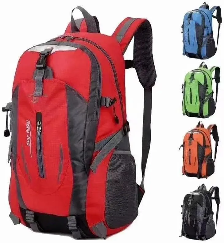 High capacity 40 Litre Mountaineering Bag Outdoor Survival Waterproof Large Capacity Travel Double Shoulder Travel Cycling (Red)