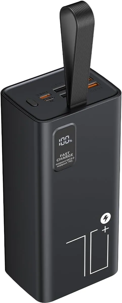 High Capacity Power Bank 70000mAh with LED Display, 30W PD & QC 3.0 Fast Charging Portable Charger, 5 Output 2 Input USB-C Battery Pack for Outdoor Camping Travel Office