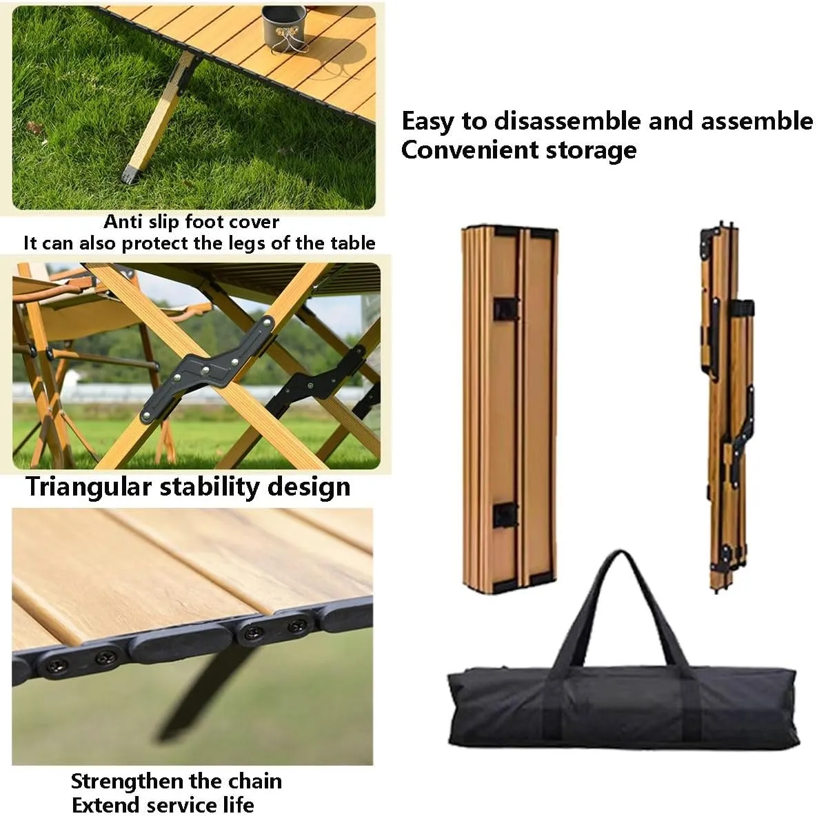 High-Carbon Steel Roll-up Picnic Table Camping Table Folding Table,Outdoor Resistant Perfect for Hiking, Fishing, Beach, Cooking,Garden BBQ,Travel Table