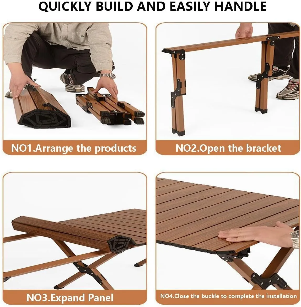 High-Carbon Steel Roll-up Picnic Table Camping Table Folding Table,Outdoor Resistant Perfect for Hiking, Fishing, Beach, Cooking,Garden BBQ,Travel Table