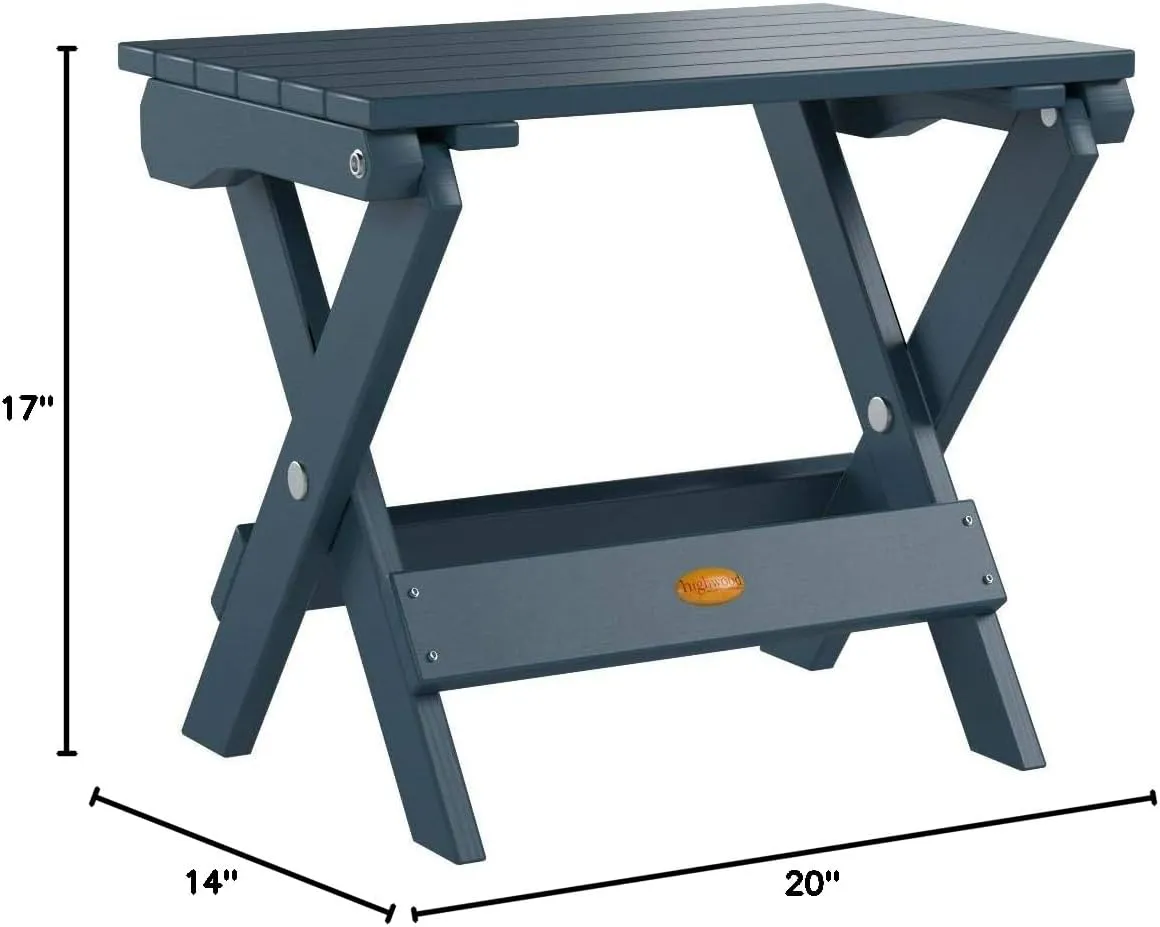 highwood AD-TBS1-NBE Adirondack Folding Side Table, Nantucket Blue