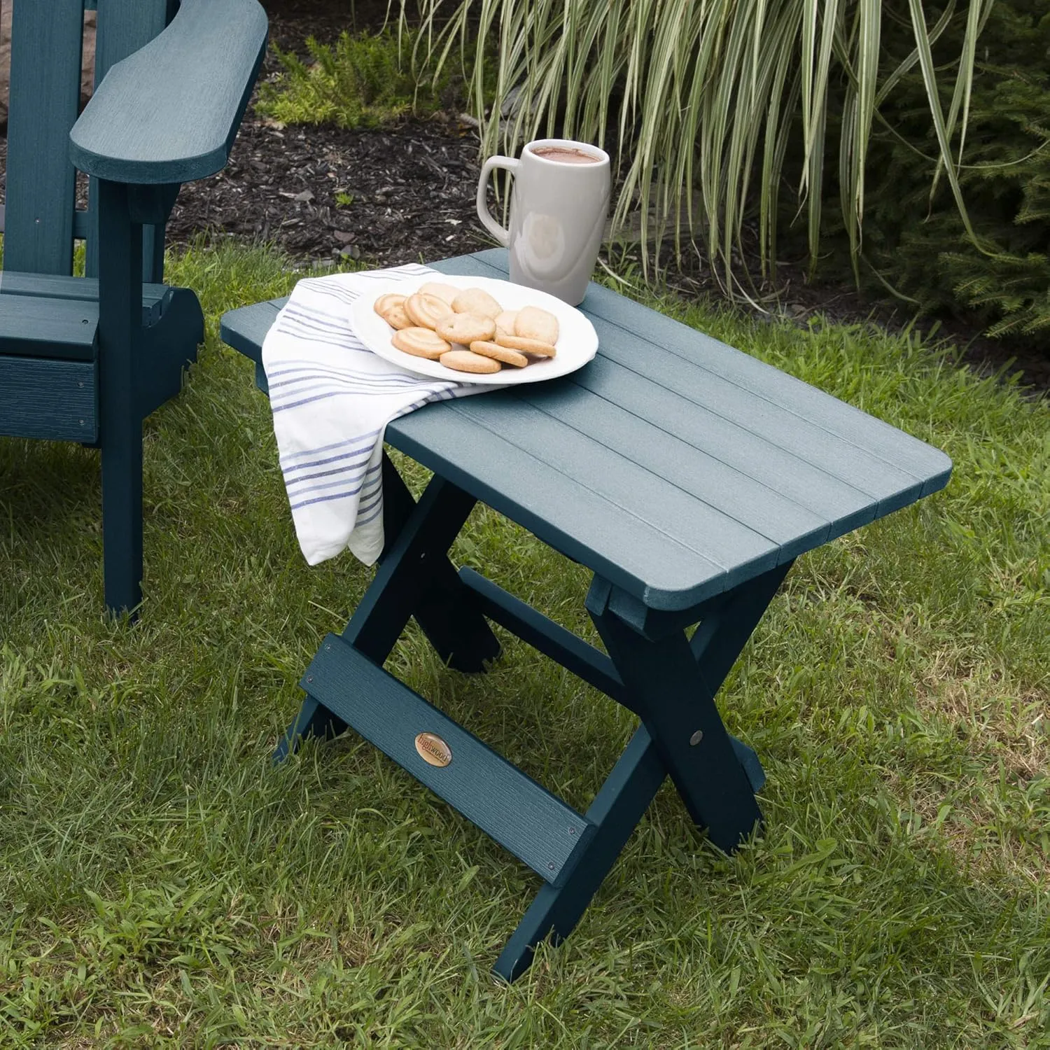 highwood AD-TBS1-NBE Adirondack Folding Side Table, Nantucket Blue