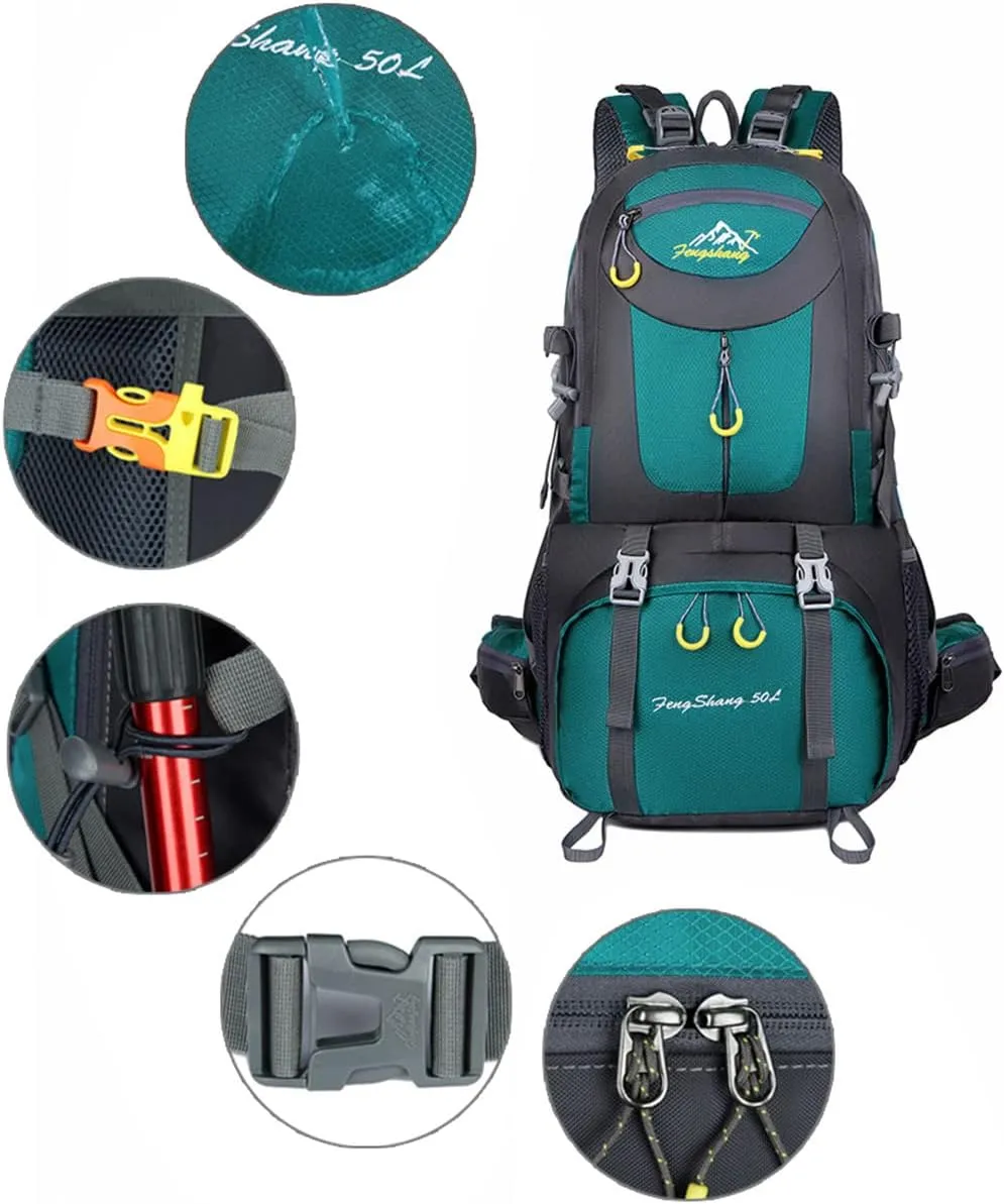Hiking Backpack 50L Climbing Camping Backpack Large Rucksack for Trekking Travel Outdoor Sport