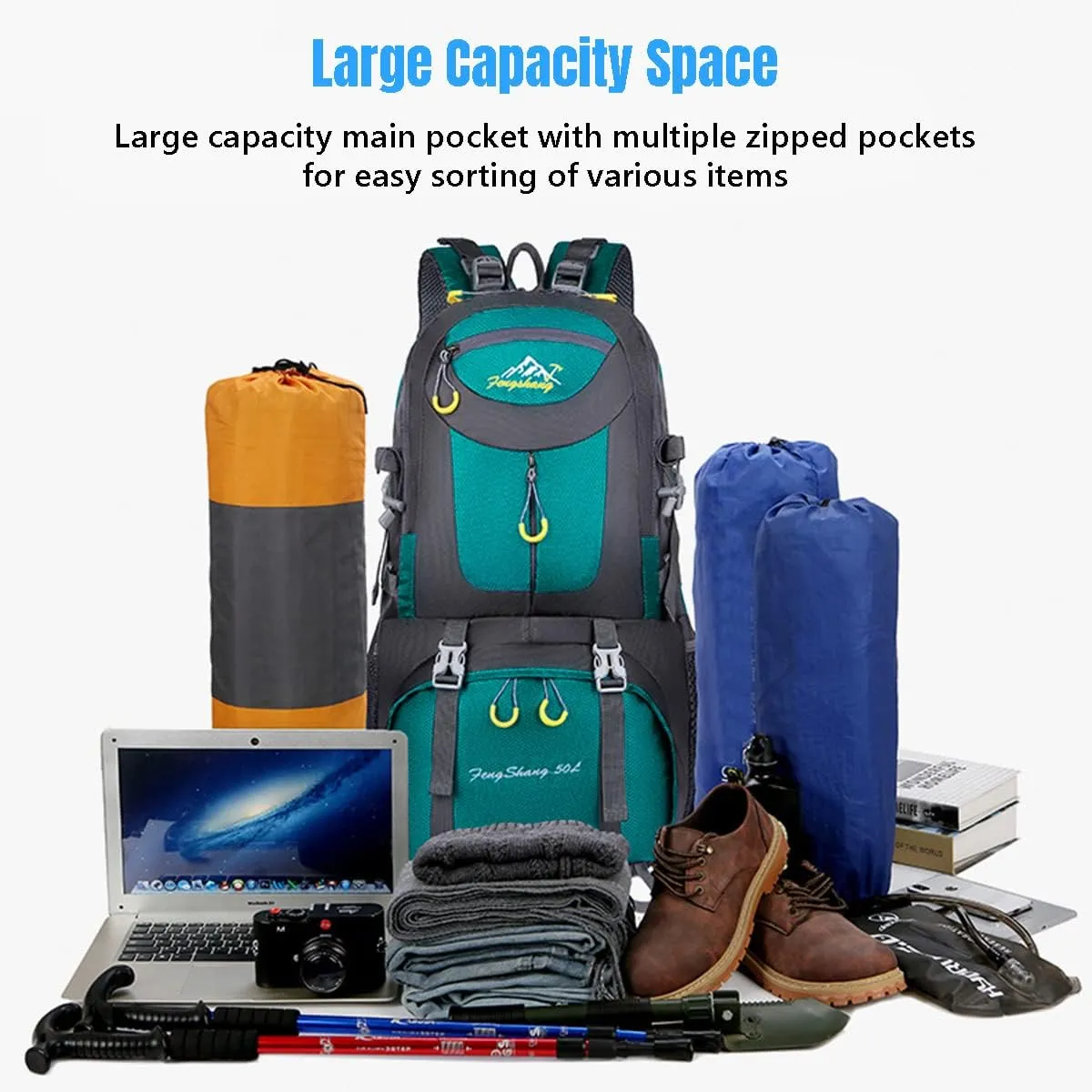 Hiking Backpack 50L Climbing Camping Backpack Large Rucksack for Trekking Travel Outdoor Sport