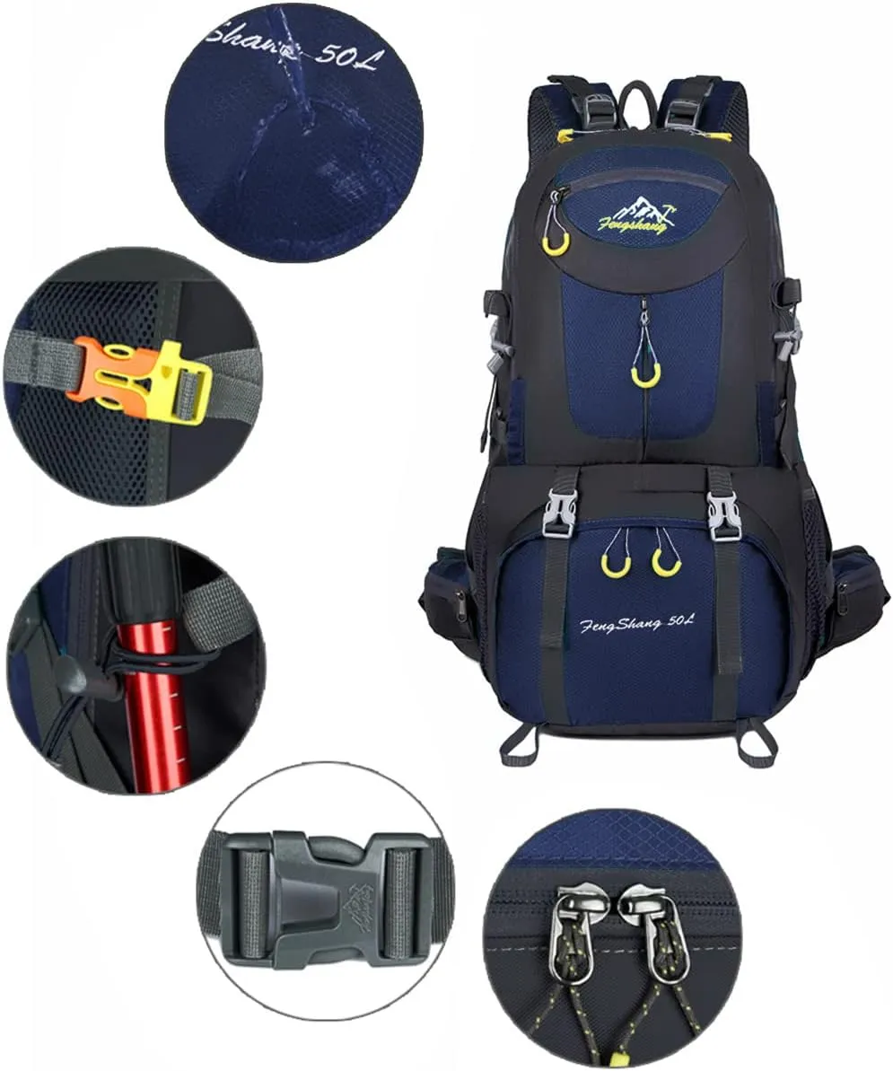 Hiking Backpack 50L Climbing Camping Backpack Large Rucksack for Trekking Travel Outdoor Sport