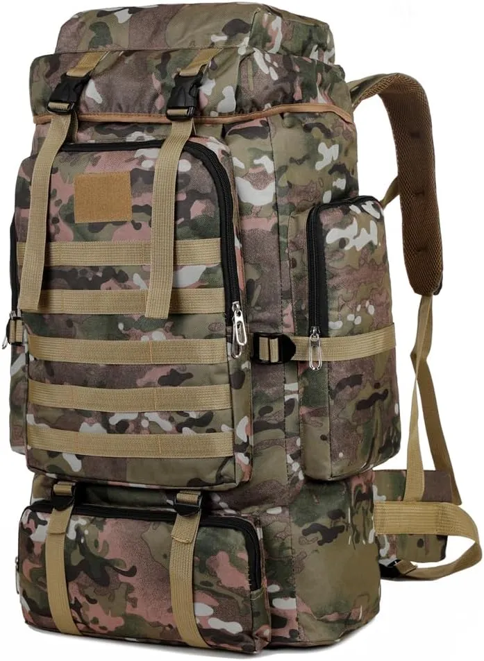 Hiking Backpack Large Capacity Outdoor Camping Rucksack Canvas Trekking Backpack