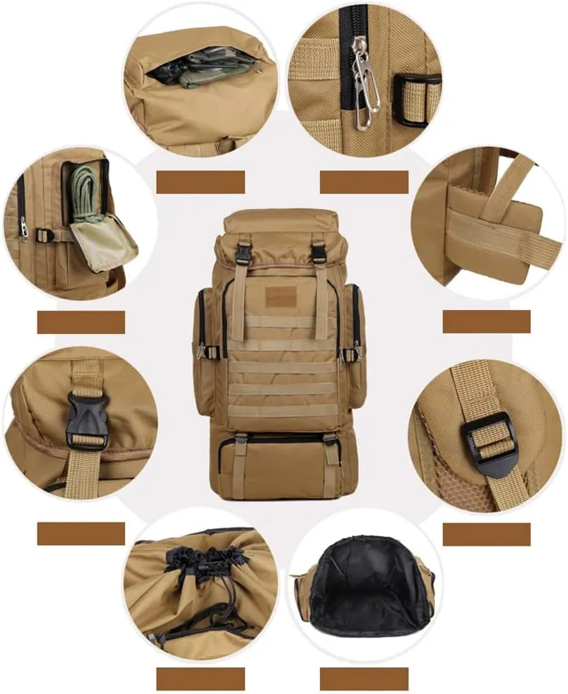 Hiking Backpack Large Capacity Outdoor Camping Rucksack Canvas Trekking Backpack
