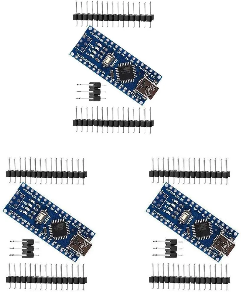 HiLetgo 3pcs Nano V3.0 ATmega328P CH340G 5V 16M Mini USB Micro Controller Board Development Board with PIN Headers Pin Unsoldered