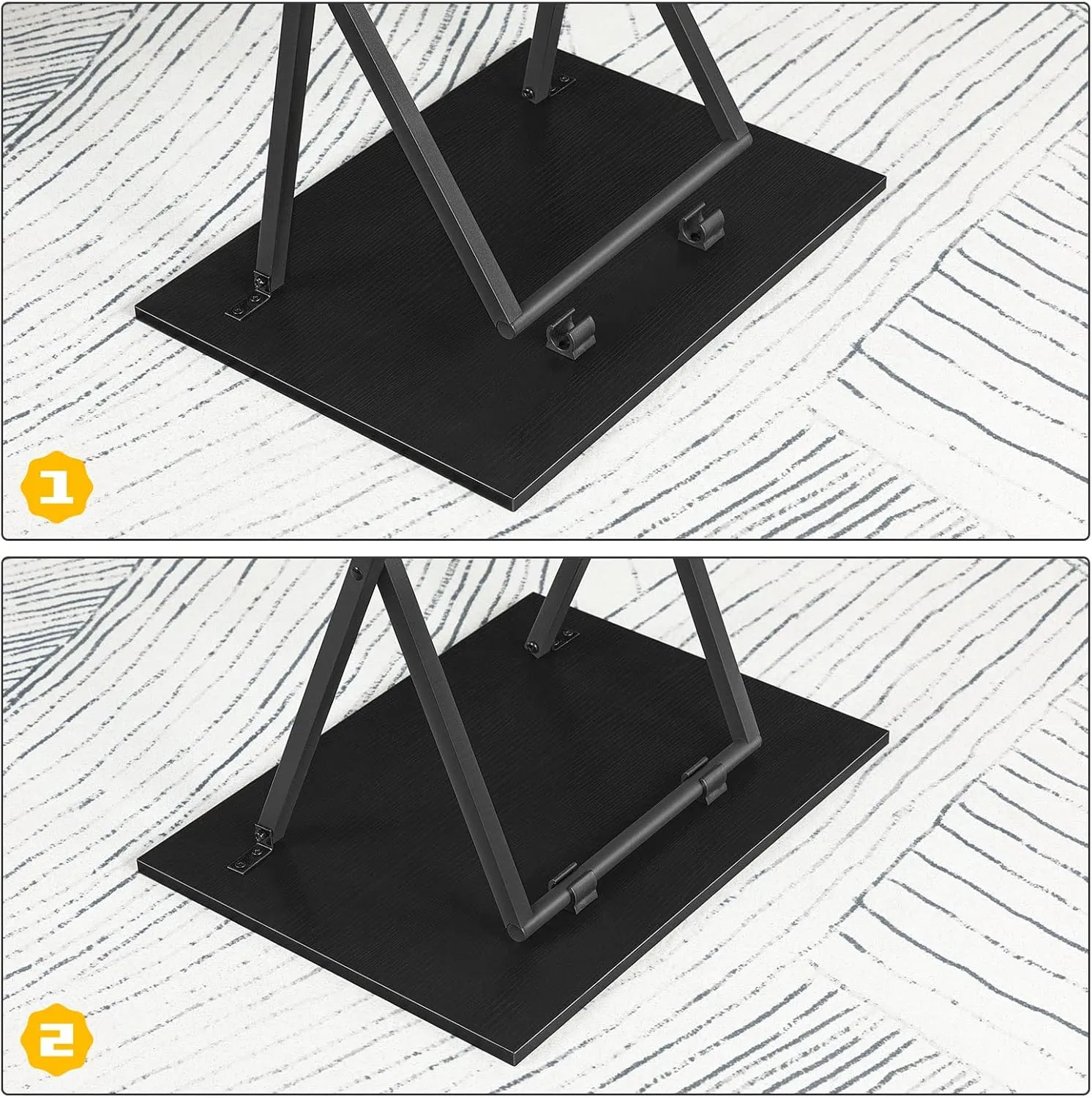 HOOBRO Folding TV Tray Table, Stable Snack Table for Small Space, Portable Sofa Side Table, Easy Assembly and Storage, Ideal for Snacks and Meals in Living Room, Black BK15BZ01