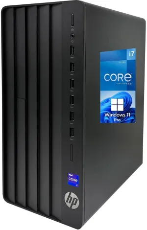 HP 290 G9 Pro Tower Desktop, Intel Core i7-12700K, 32GB RAM, 1TB NVMe SSD, USB C, HDMI, VGA, Built in Wi-Fi, Bluetooth, Windows 11 Pro, Black Computer