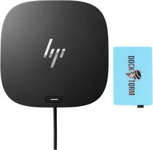 HP USB-C G5 Essential Dock Black 72C71AA#ABA (Simple Setup, Compact Design, USB-C, 4X USB-A 3.0 Gen 1, 2X DisplayPort, RJ45, HDMI, Combo Jack) with Hub