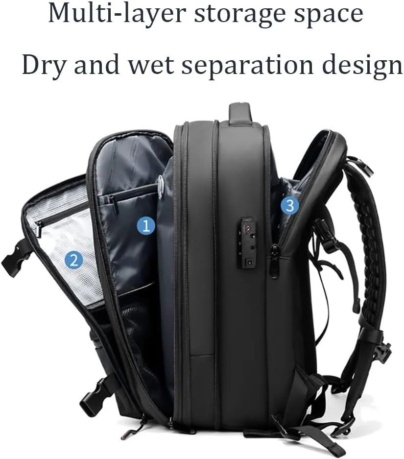 Hrtesus Alepeak Vacuum Backpack, Vacpack Backpack, 60L Expandable Backpack with Vacuum Compression, Large-capacity Backpack (Black)
