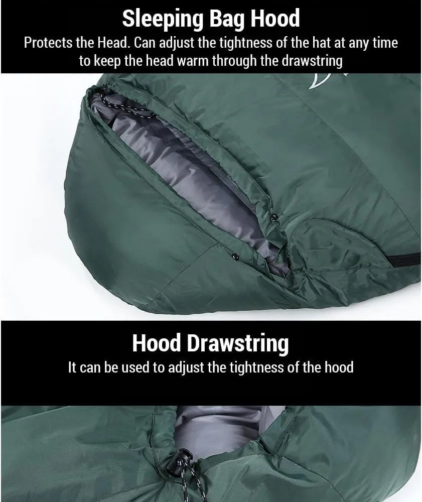 HXBER Mummy Sleeping Bag Winter Outdoor Backpacking Sleeping Bag for Camping Hiking