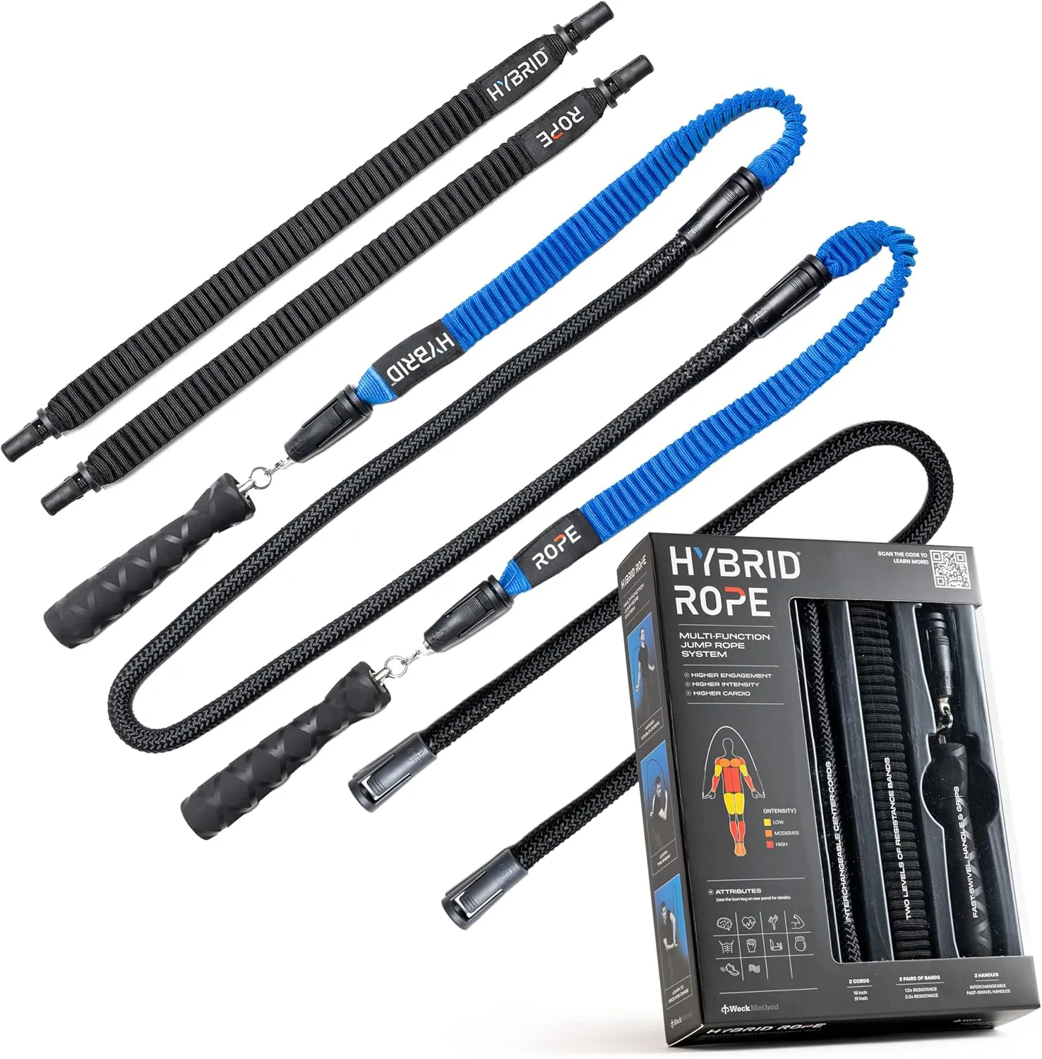 Hybrid® Rope is a Jump Rope for Men and Women’s Fitness to Improve General Training, Boxing, Cardio, Speed, and Strength Exercise Adjustable Indoor and Outdoor Jump Rope for Adults and Athletes