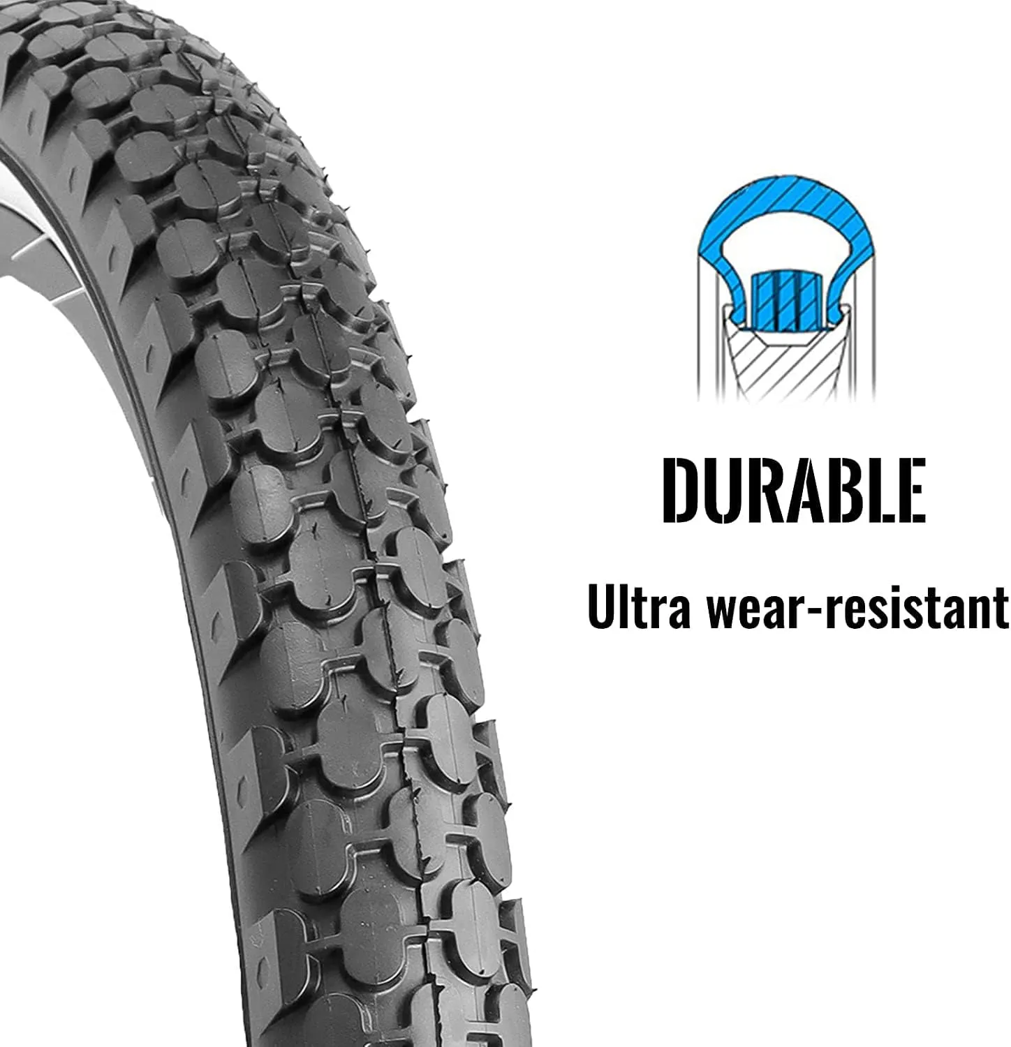 Hycline 2 Pack Bike Tire,24/26x2.125 Inch Folding Replacement Tire for Beach Cruiser Bicycle
