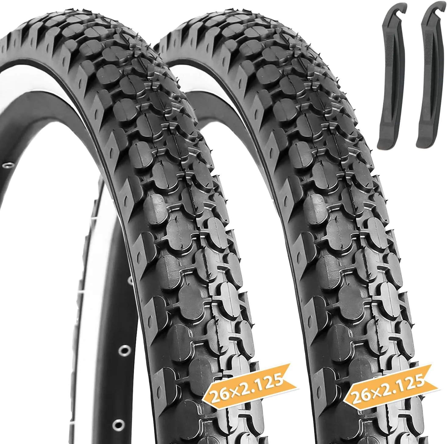 Hycline 2 Pack Bike Tire,24/26x2.125 Inch Folding Replacement Tire for Beach Cruiser Bicycle
