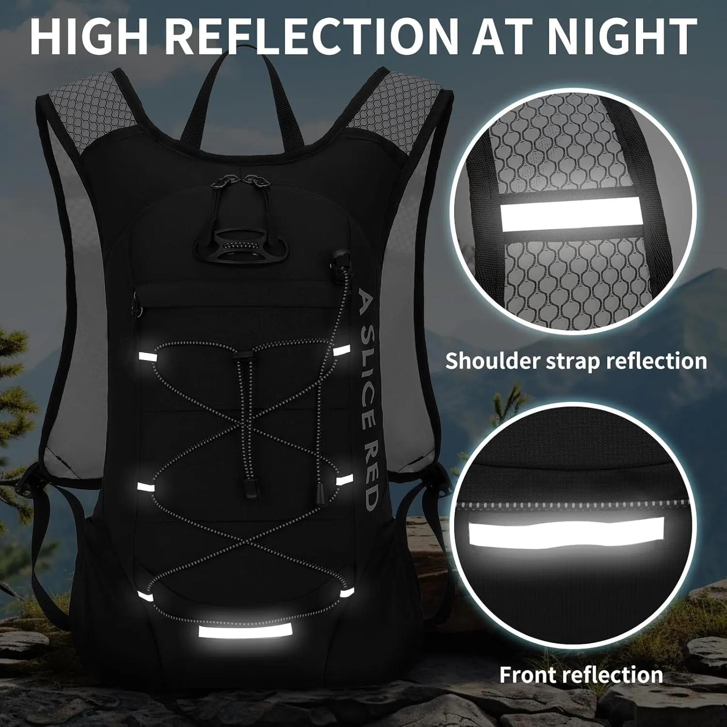 Hydration Backpack, Running Water Backpack with 2L Bladder, Hydro Water Daypack for Men Women Cycling Hiking Rave