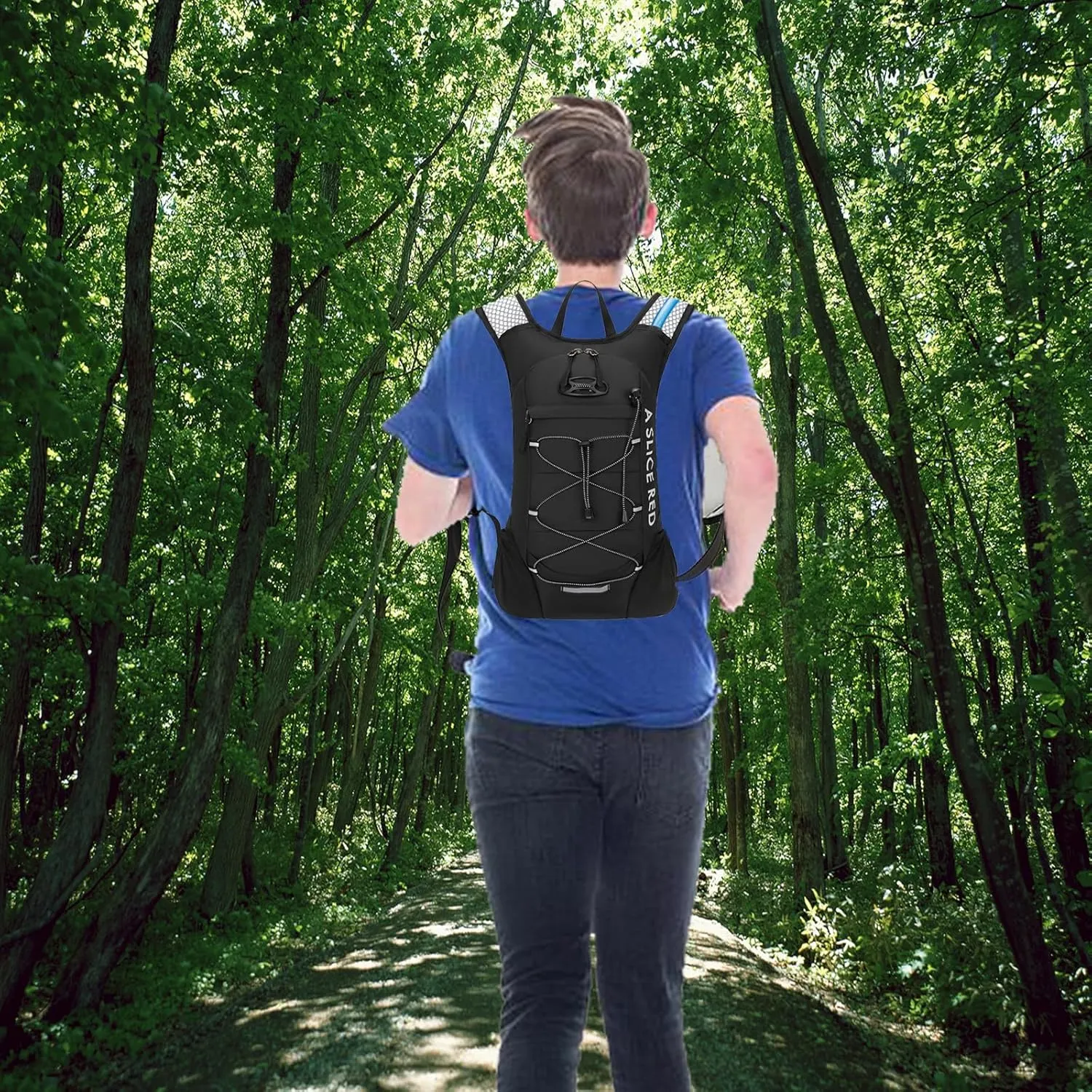Hydration Backpack, Running Water Backpack with 2L Bladder, Hydro Water Daypack for Men Women Cycling Hiking Rave