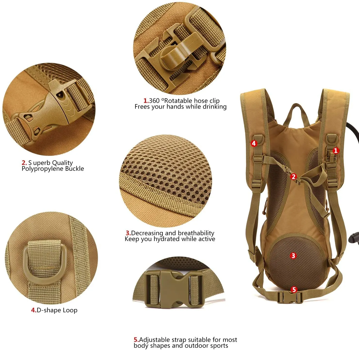 Hydration Backpack with 3L Water Bladder Bundle for Outdoor Adventures