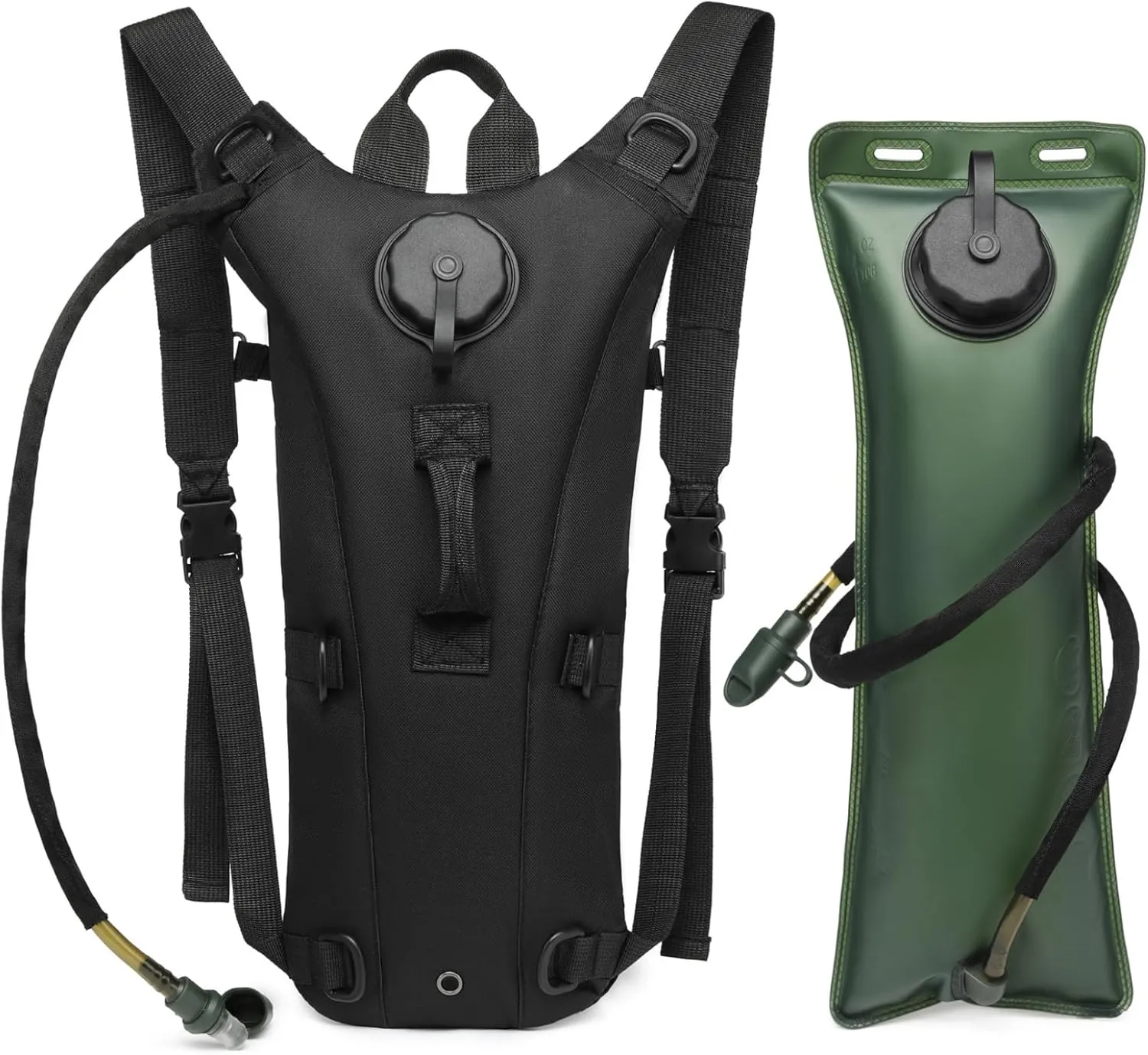 Hydration Backpack with 3L Water Bladder, Detachable Hydration Pack with Sealing Straw, Water Bladder Backpack with Adjustable Strap for Hiking Cycling Running